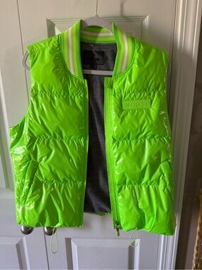 G/FORE Black and Neon Green Golf Sweater - L